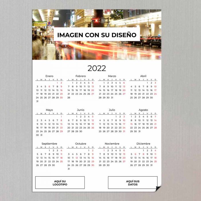Calendario imán nevera