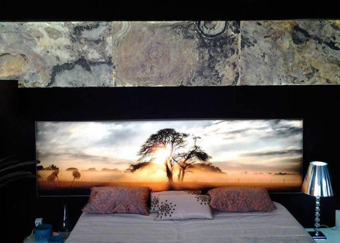 Foto cuadro textil con luz