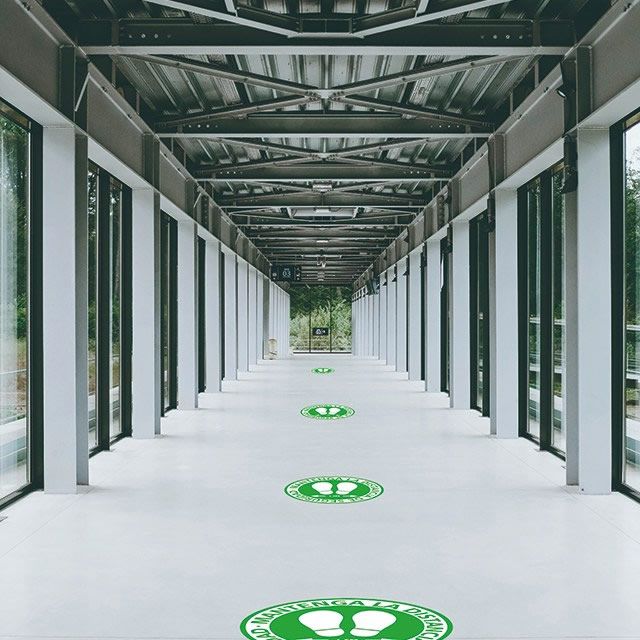 Adhesivos distancia de seguridad circulares
