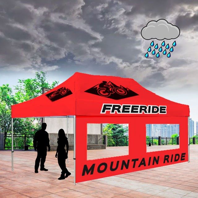 Pared carpa impermeable con ventana 6 m.